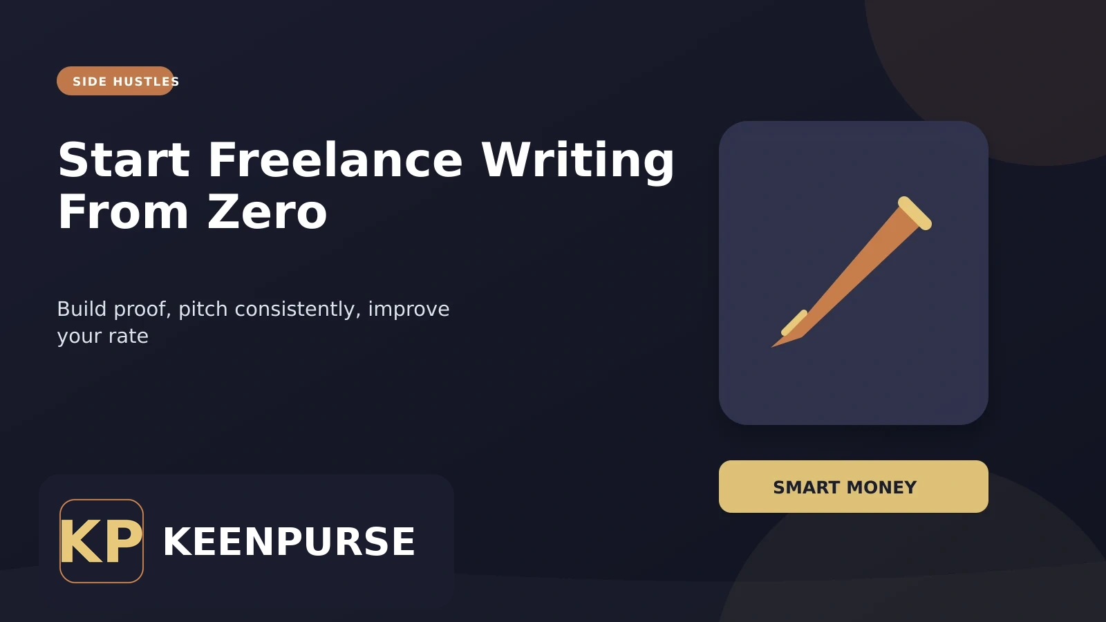 KeenPurse featured image: How to Start a Freelance Writing Career From Zero in 2026