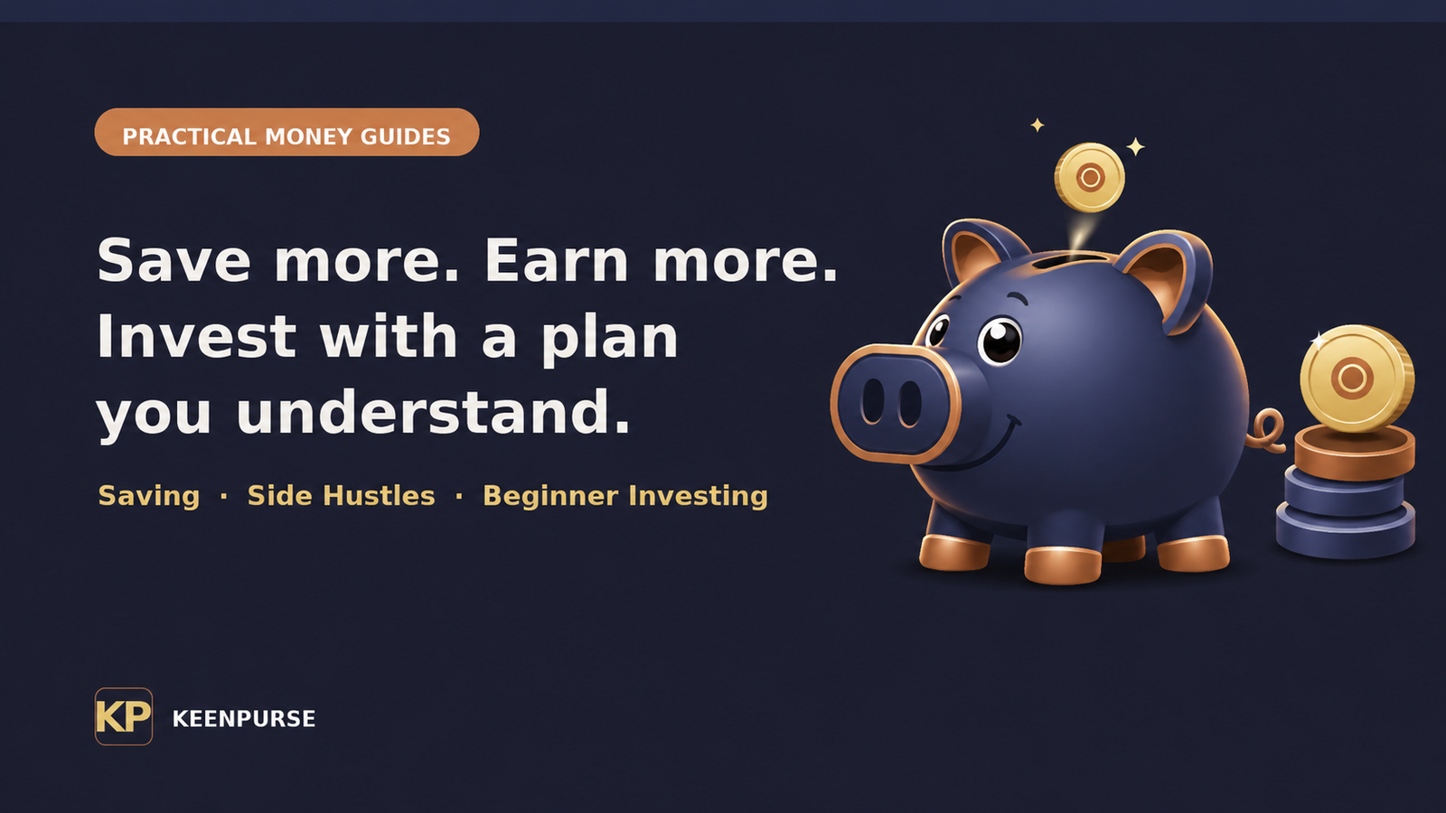 KeenPurse guides for saving, side hustles, and beginner investing
