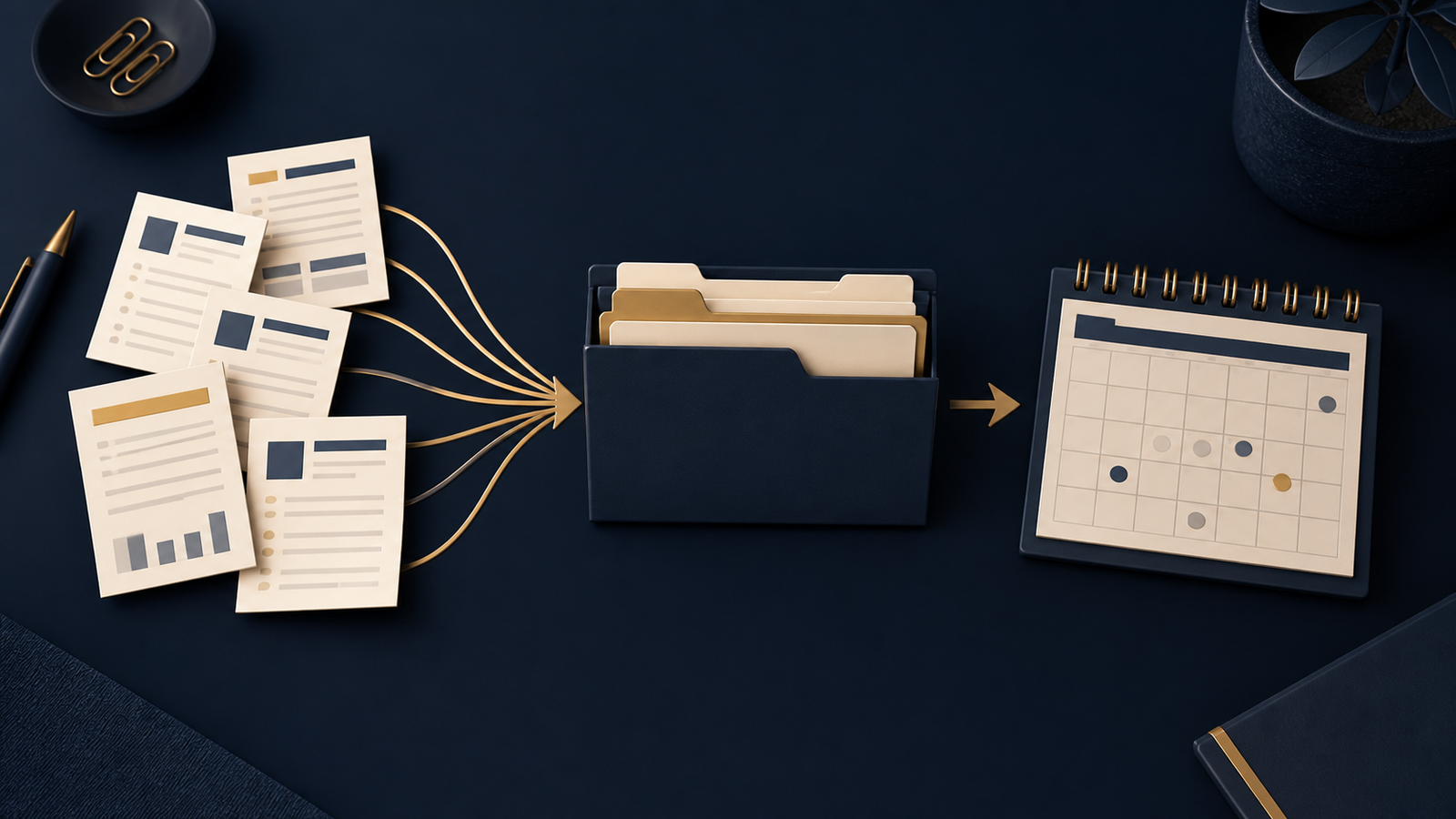 Statements organized into one repayment folder and calendar