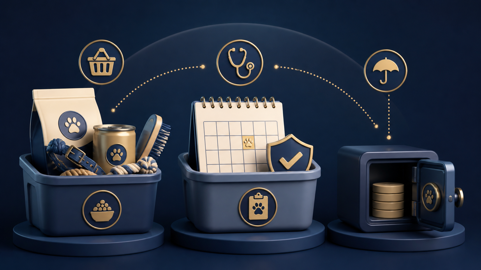 KeenPurse editorial illustration: how to save money on pets — pet food and supplies budget
